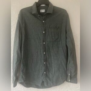 FRANK + OAK Jasper Mens M Casual Shirt Button Down Long Sleeves Gray Green